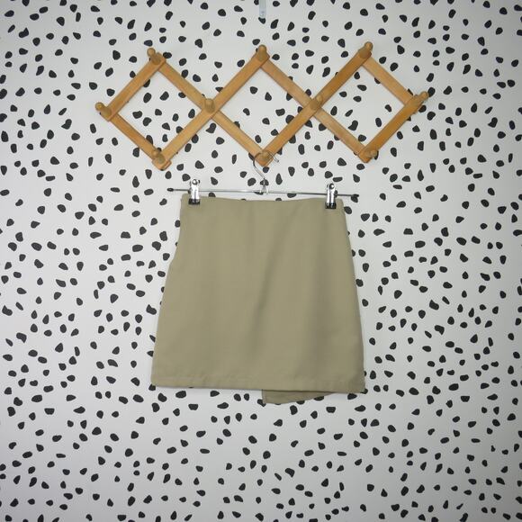 French Toast Khaki Faux Tie Front Girls Uniform Skort - Picture 3 of 5